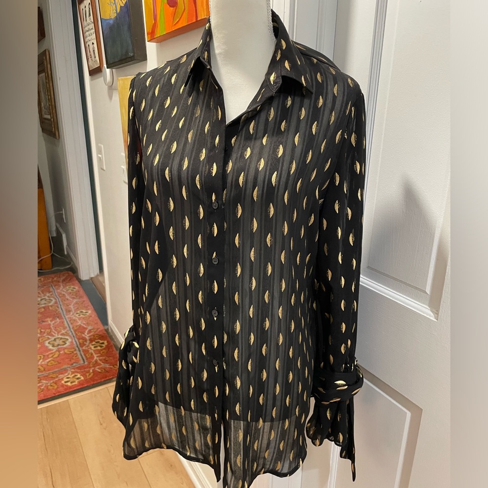 Banana Republic Black and Gold Women's Top